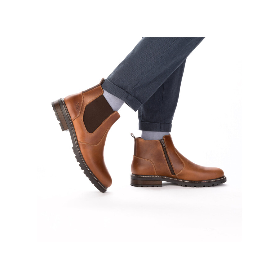 botas marrones con cremallera para hombre rieker 32052-24