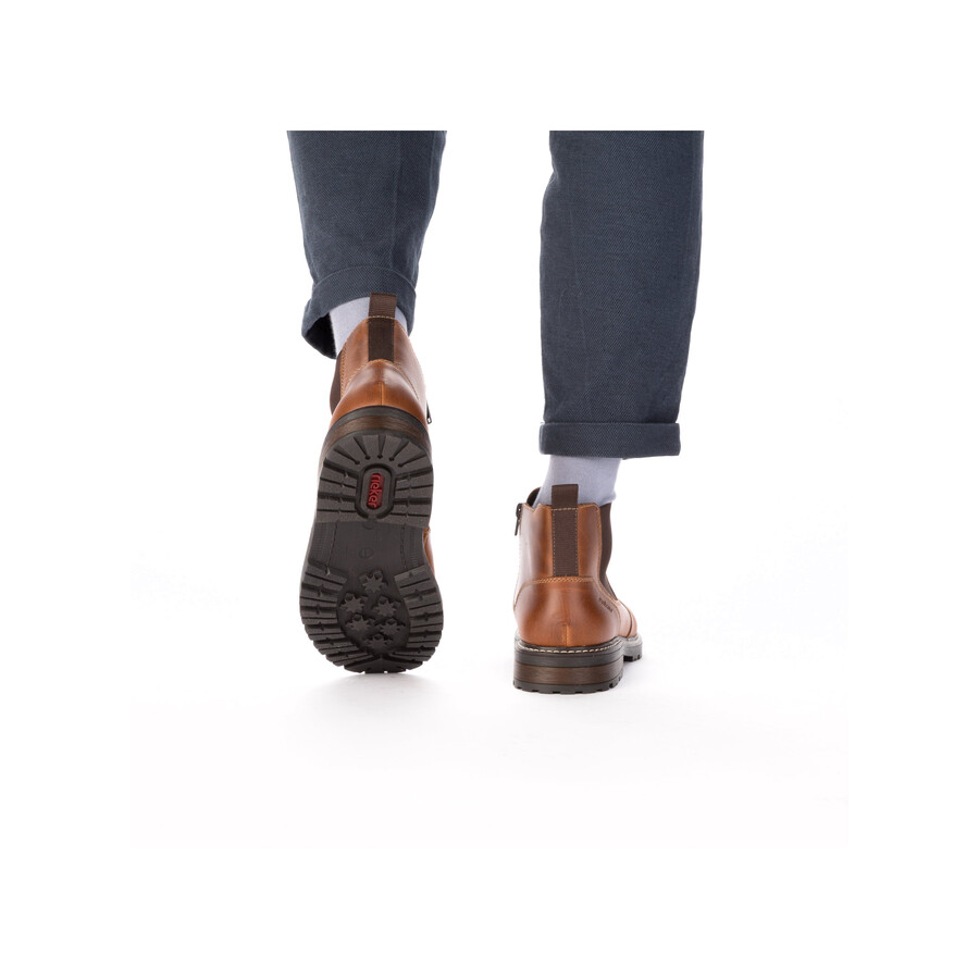 botas marrones con cremallera para hombre rieker 32052-24