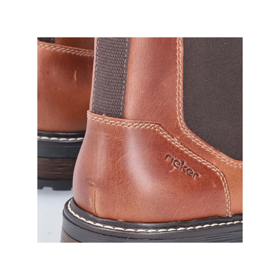 botas marrones con cremallera para hombre rieker 32052-24