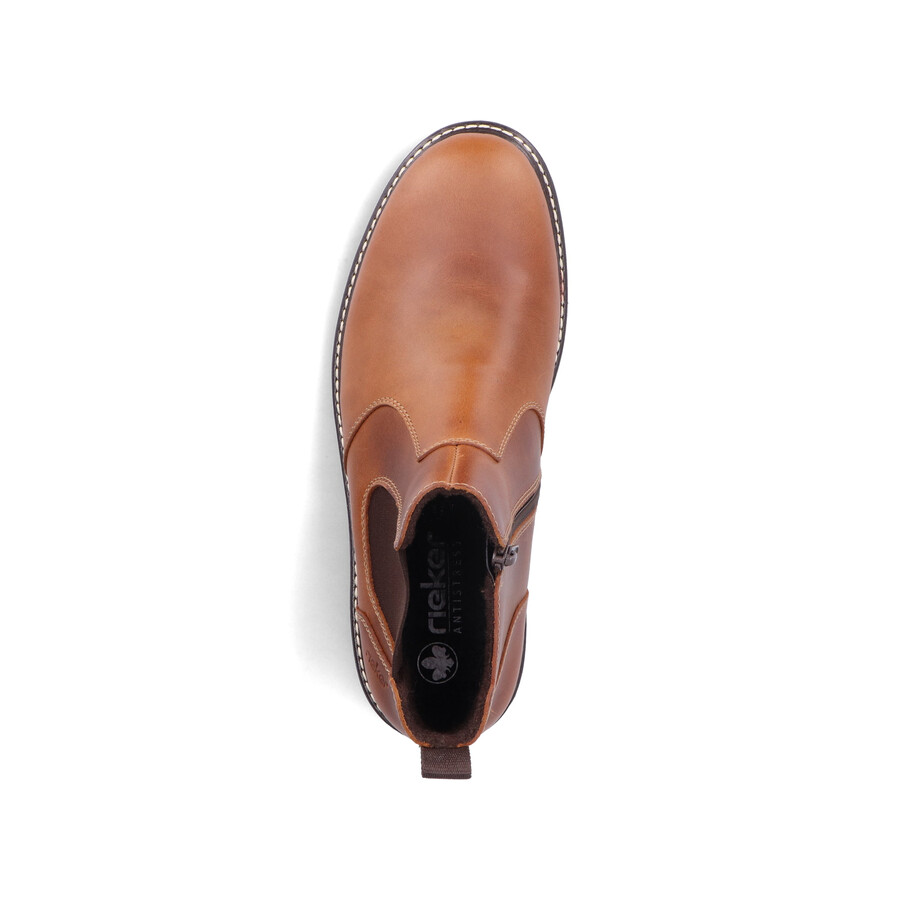 botas marrones con cremallera para hombre rieker 32052-24