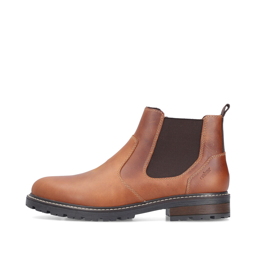 botas marrones con cremallera para hombre rieker 32052-24