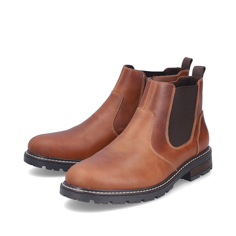 botas marrones con cremallera para hombre rieker 32052-24