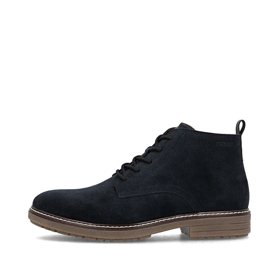 botas azules con cremallera para hombre rieker 33106-14