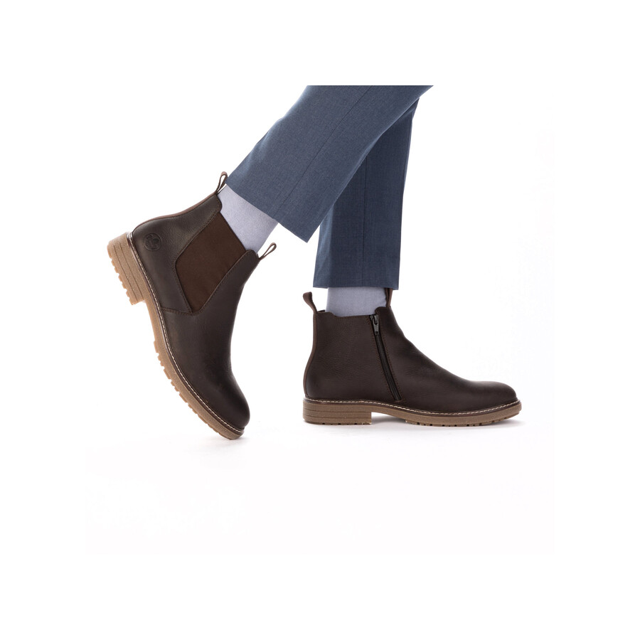 botas marrones con cremallera para hombre rieker 33180-27