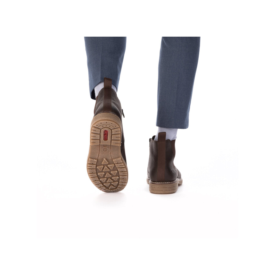 botas marrones con cremallera para hombre rieker 33180-27