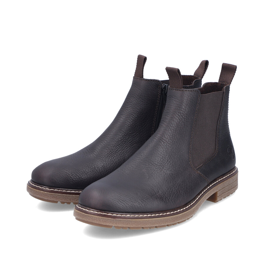 botas marrones con cremallera para hombre rieker 33180-27