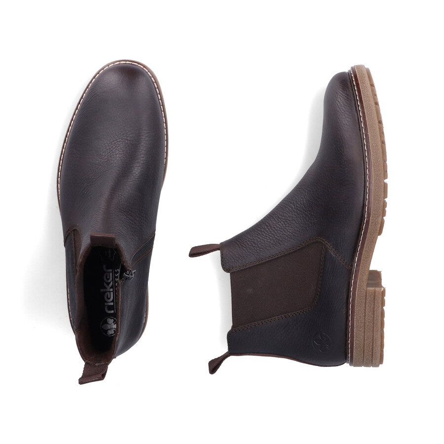 botas marrones con cremallera para hombre rieker 33180-27