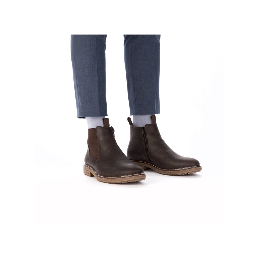 botas marrones con cremallera para hombre rieker 33180-27
