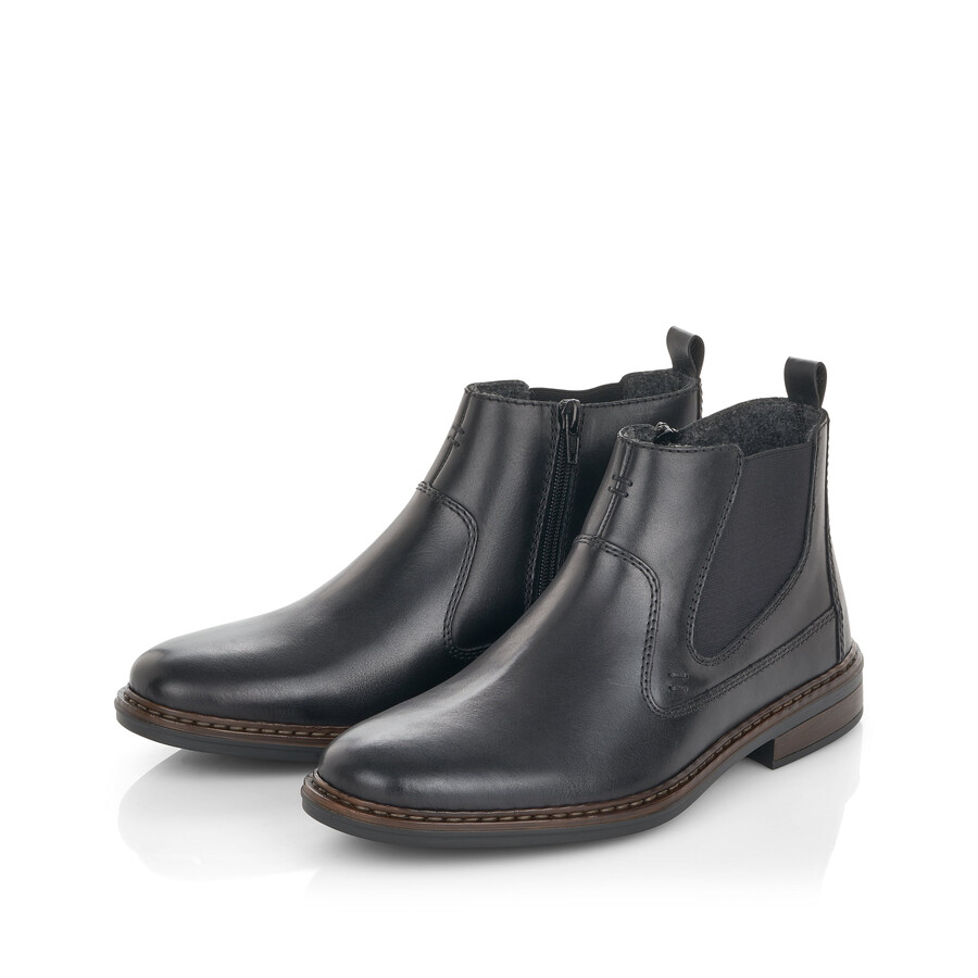 botas negras con cremallera para hombre rieker 37662-00