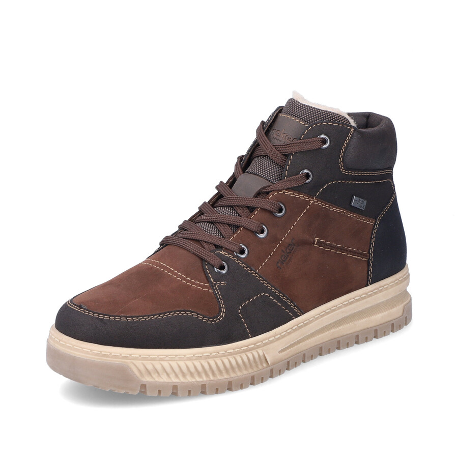 botas marrones con cremallera para hombre rieker 38540-25