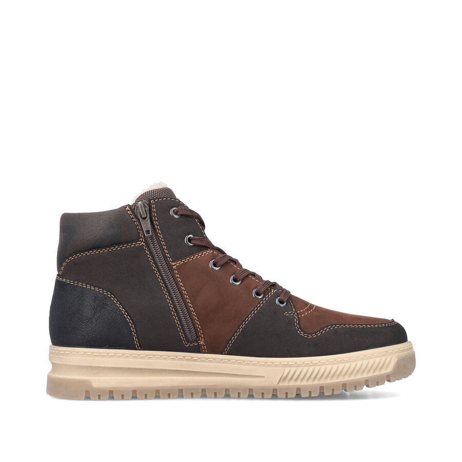botas marrones con cremallera para hombre rieker 38540-25