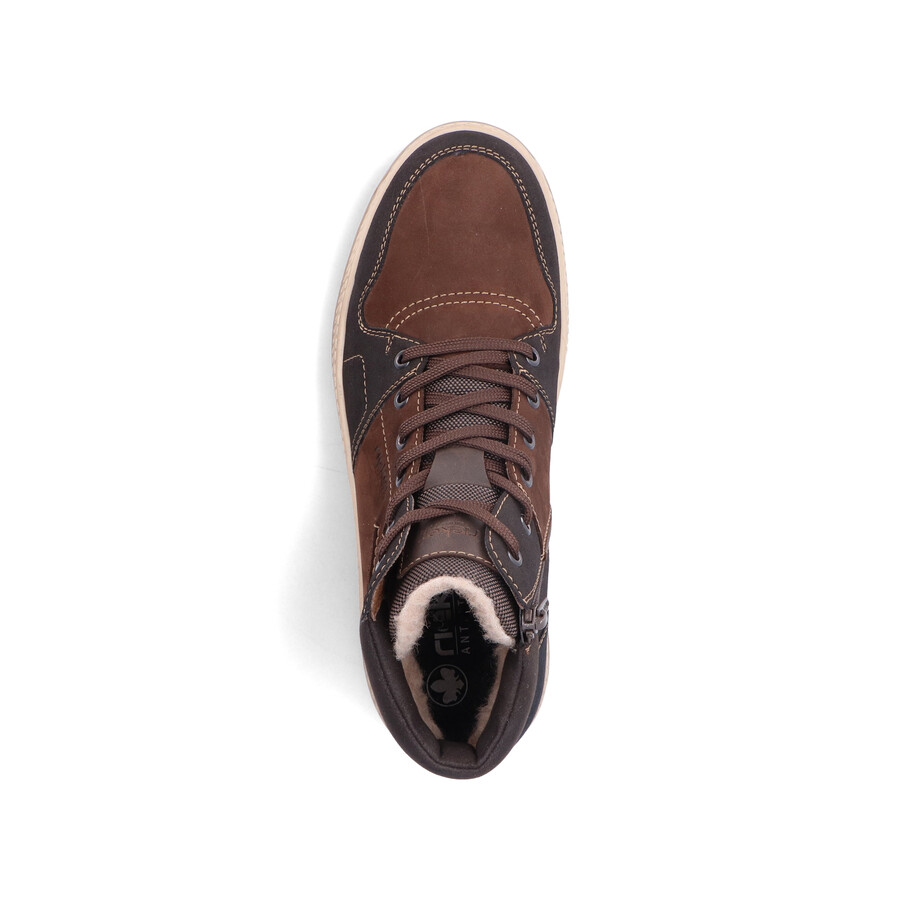botas marrones con cremallera para hombre rieker 38540-25