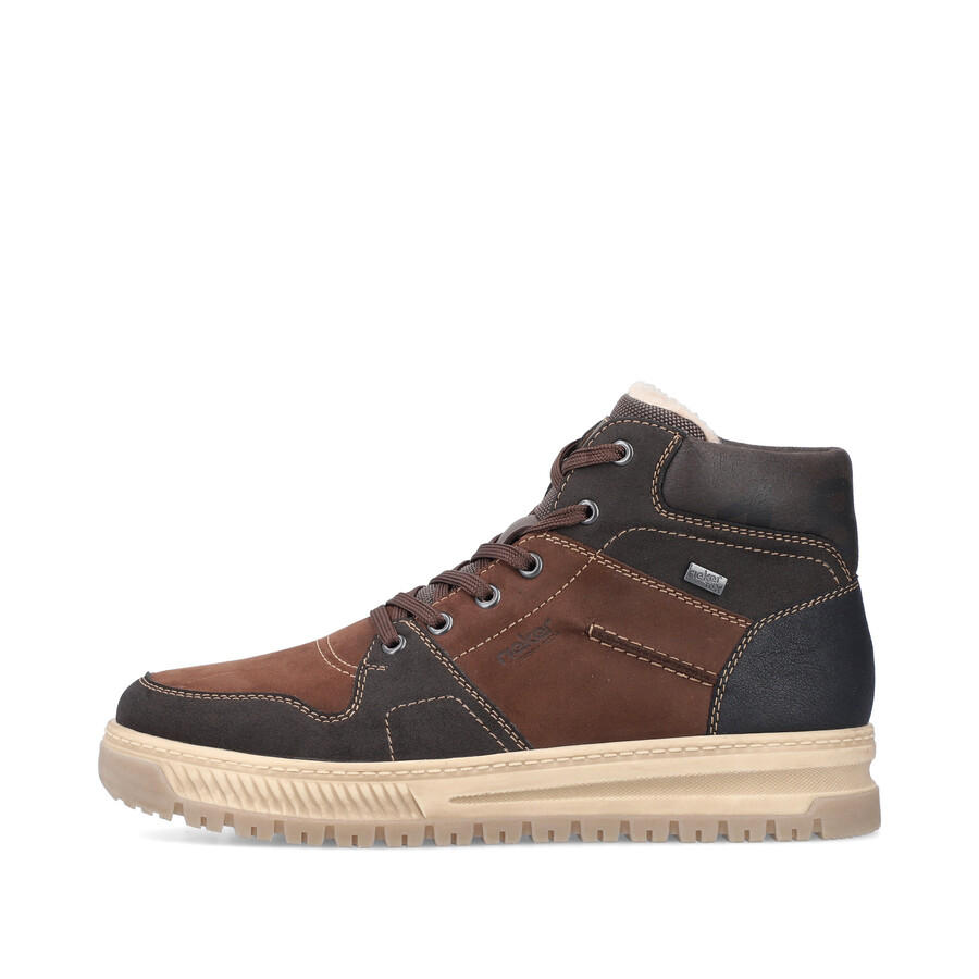 botas marrones con cremallera para hombre rieker 38540-25