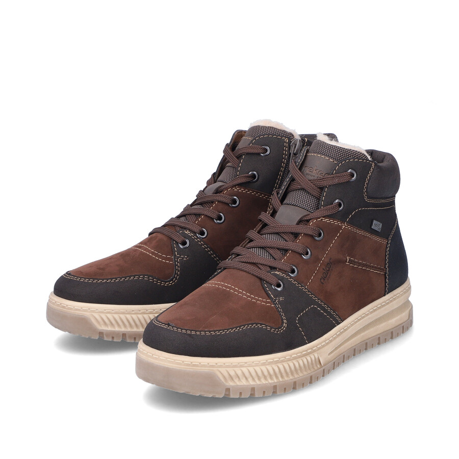 botas marrones con cremallera para hombre rieker 38540-25