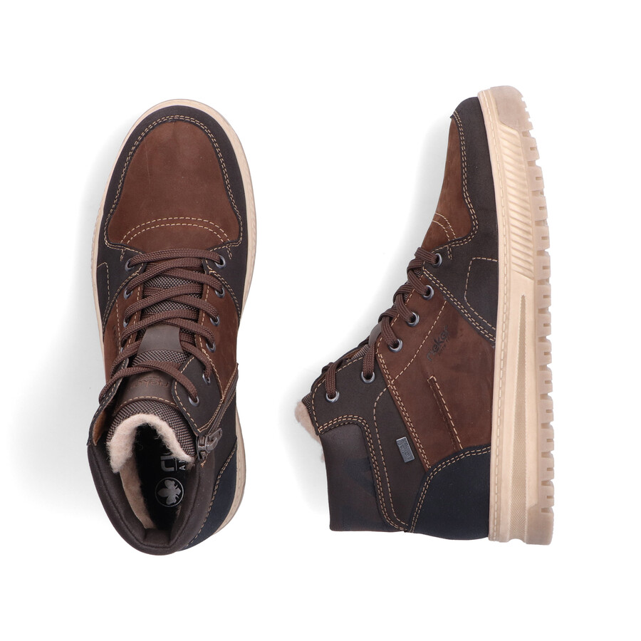 botas marrones con cremallera para hombre rieker 38540-25