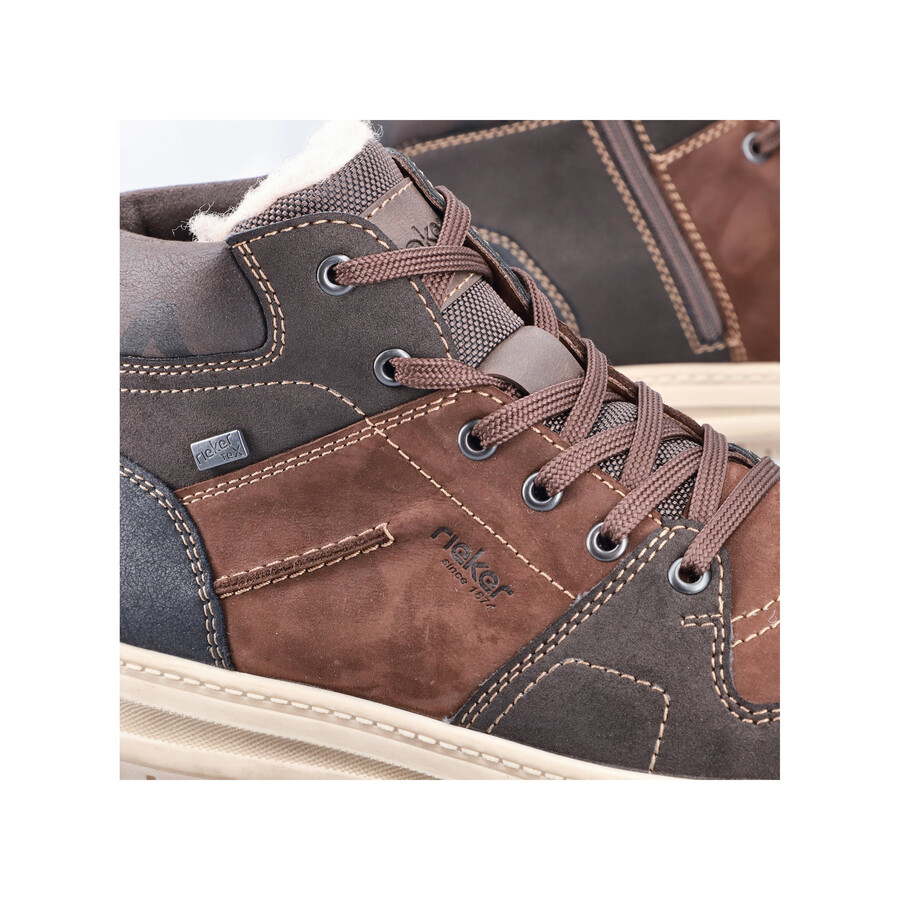 botas marrones con cremallera para hombre rieker 38540-25