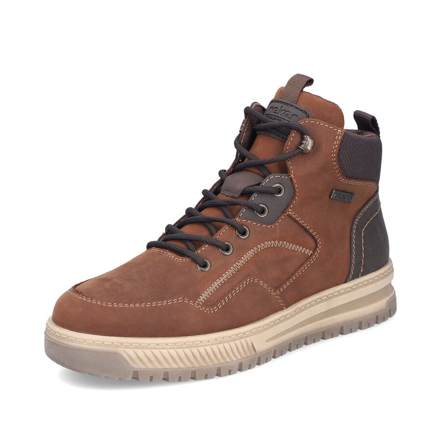 botas marrones con cremallera para hombre rieker 38554-22