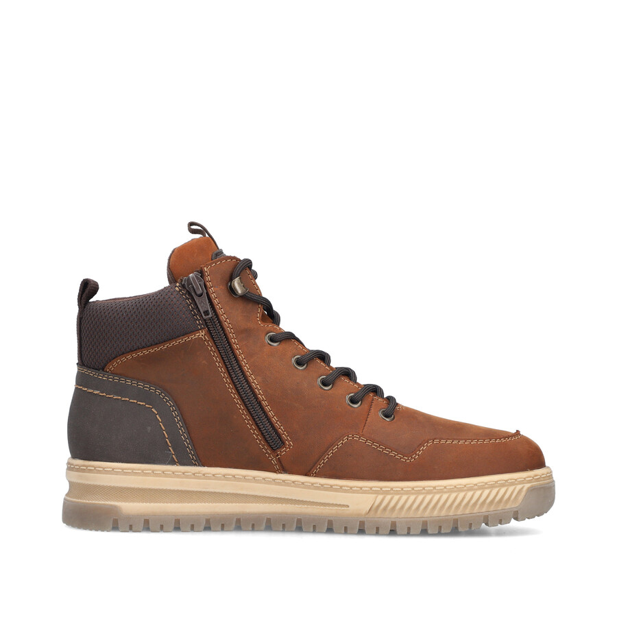 botas marrones con cremallera para hombre rieker 38554-22