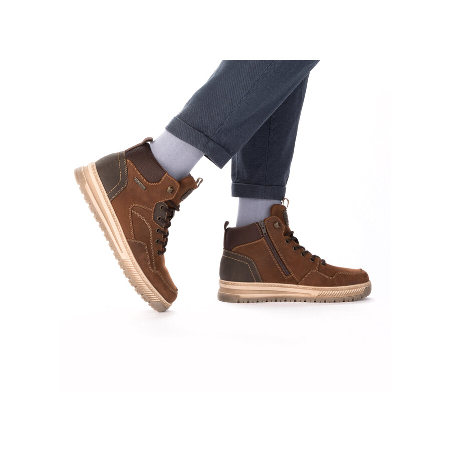 botas marrones con cremallera para hombre rieker 38554-22
