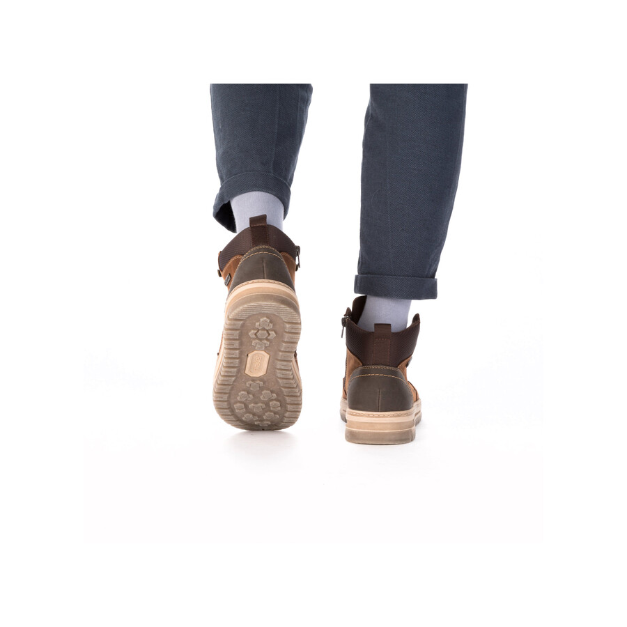 botas marrones con cremallera para hombre rieker 38554-22