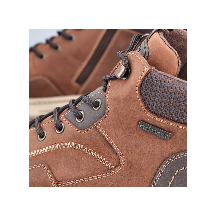 botas marrones con cremallera para hombre rieker 38554-22