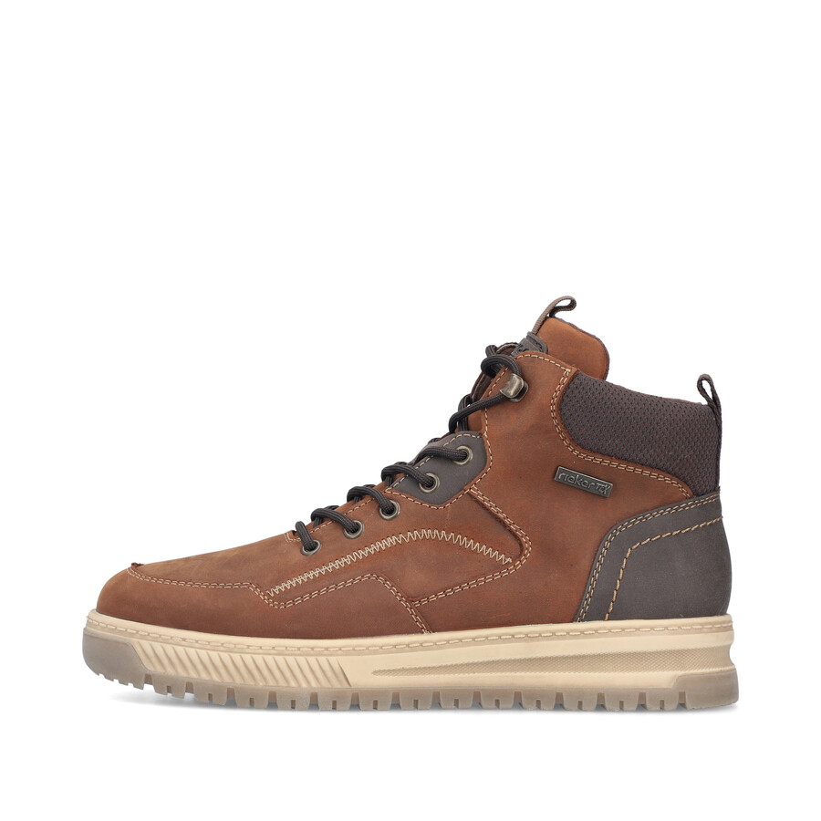 botas marrones con cremallera para hombre rieker 38554-22