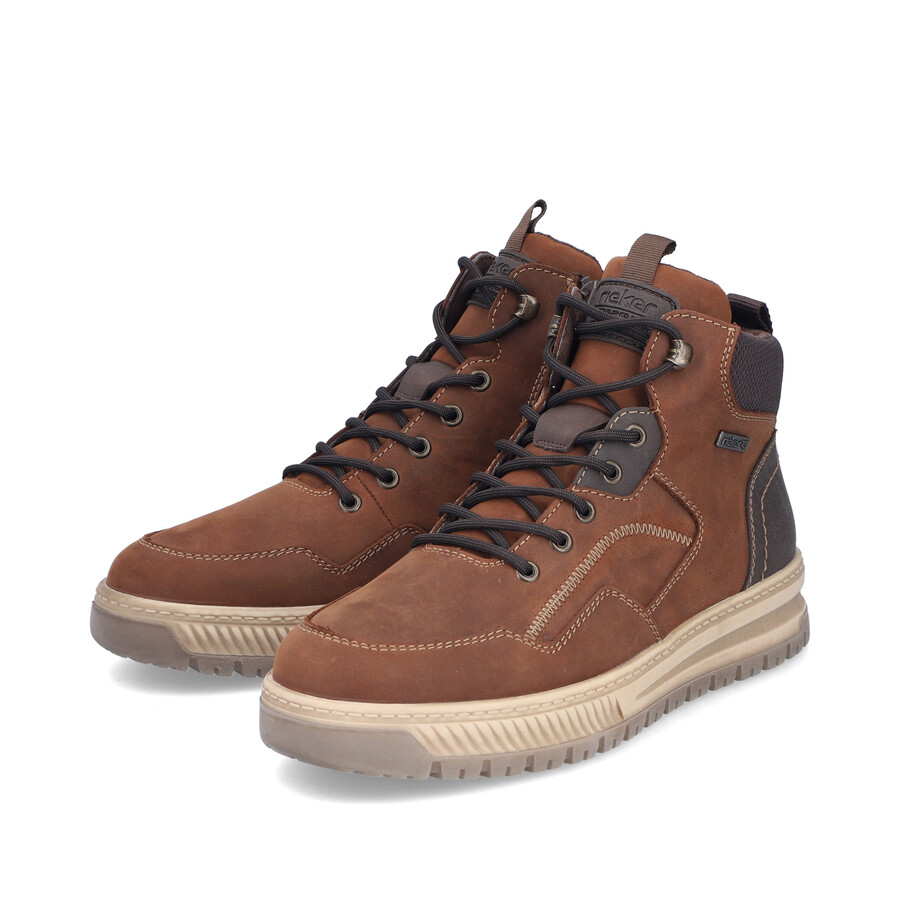 botas marrones con cremallera para hombre rieker 38554-22