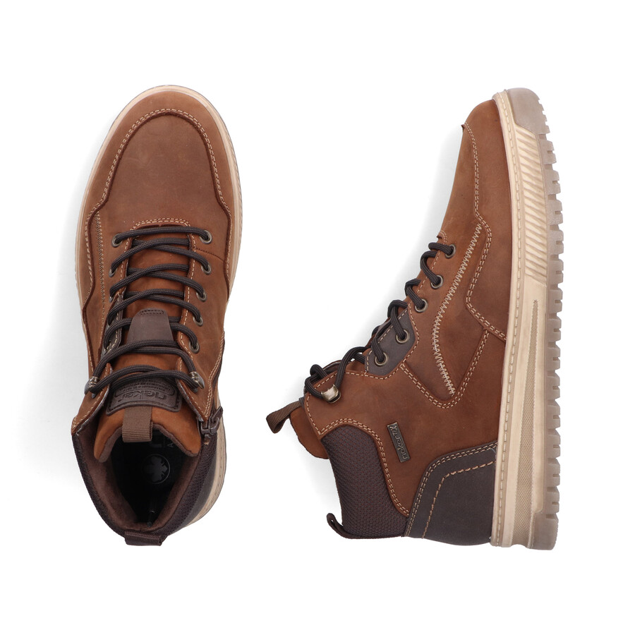 botas marrones con cremallera para hombre rieker 38554-22