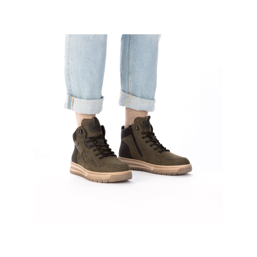 botas verdes con cremallera para hombre rieker 38554-54