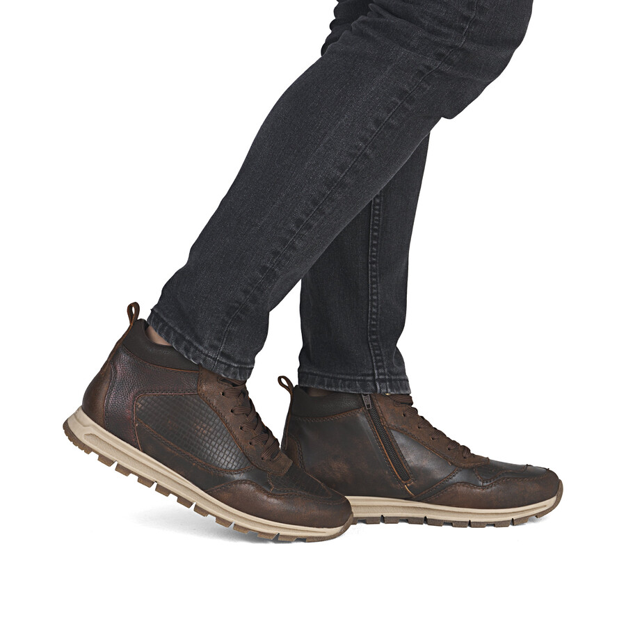 botas marrones con cremallera para hombre rieker b0508-25