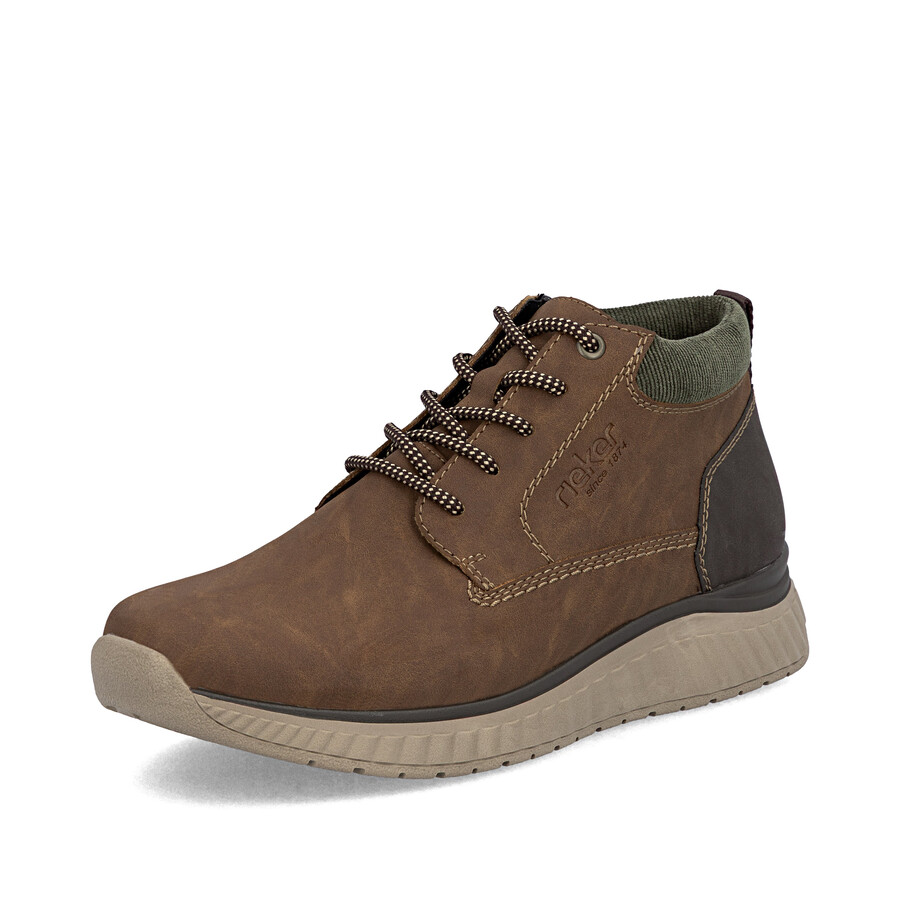 botas marrones con cremallera para hombre rieker b0603-24