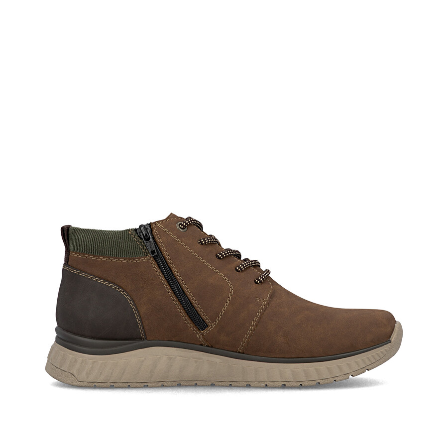 botas marrones con cremallera para hombre rieker b0603-24