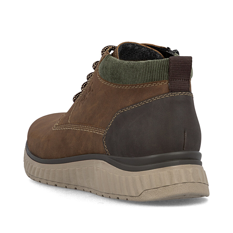 botas marrones con cremallera para hombre rieker b0603-24