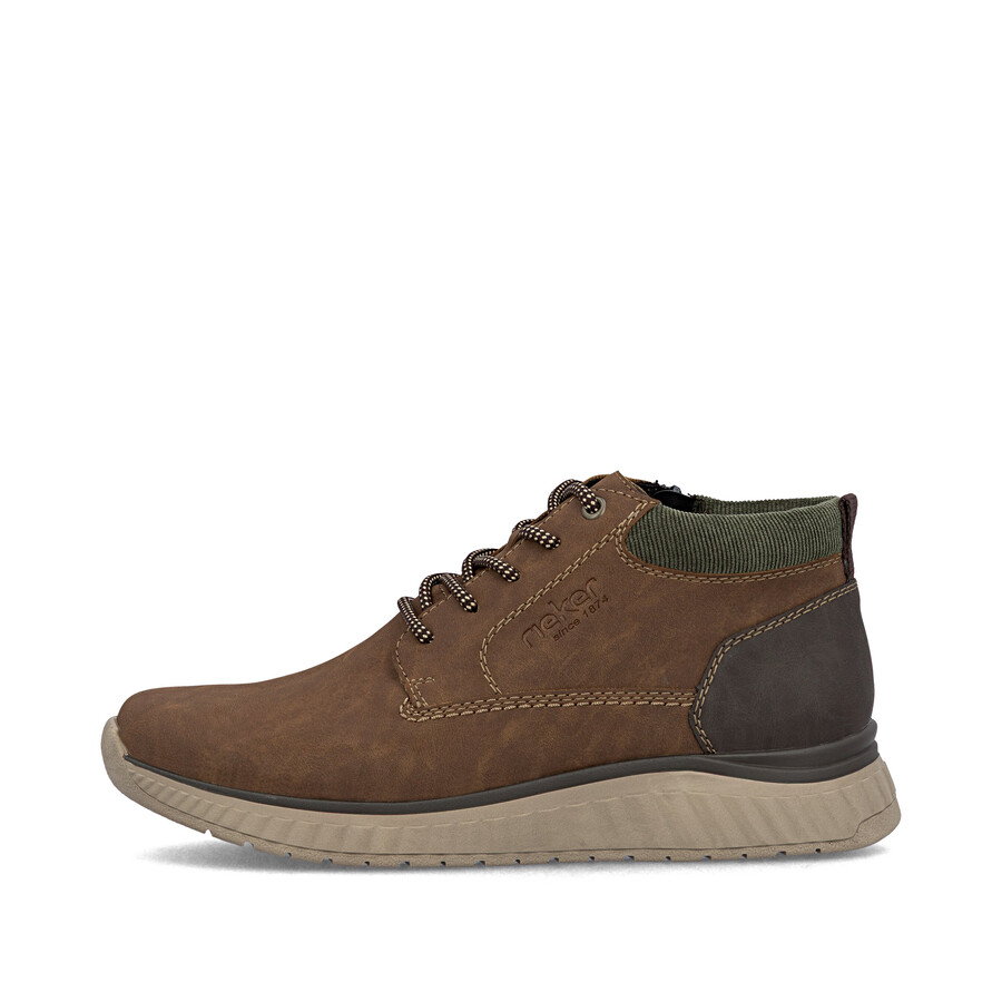 botas marrones con cremallera para hombre rieker b0603-24