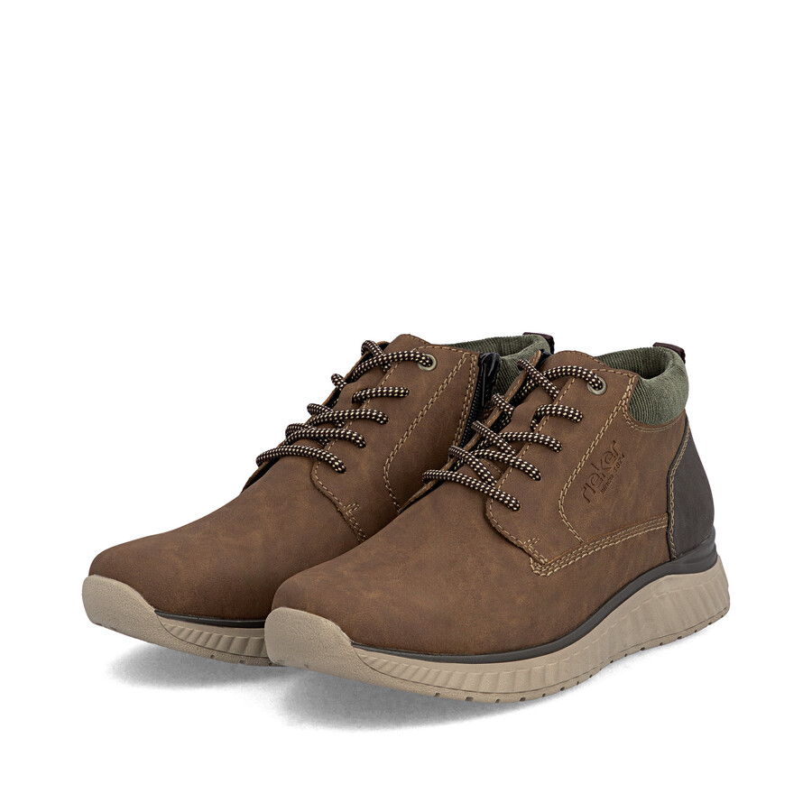 botas marrones con cremallera para hombre rieker b0603-24