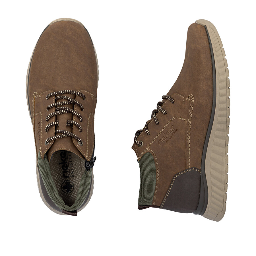 botas marrones con cremallera para hombre rieker b0603-24