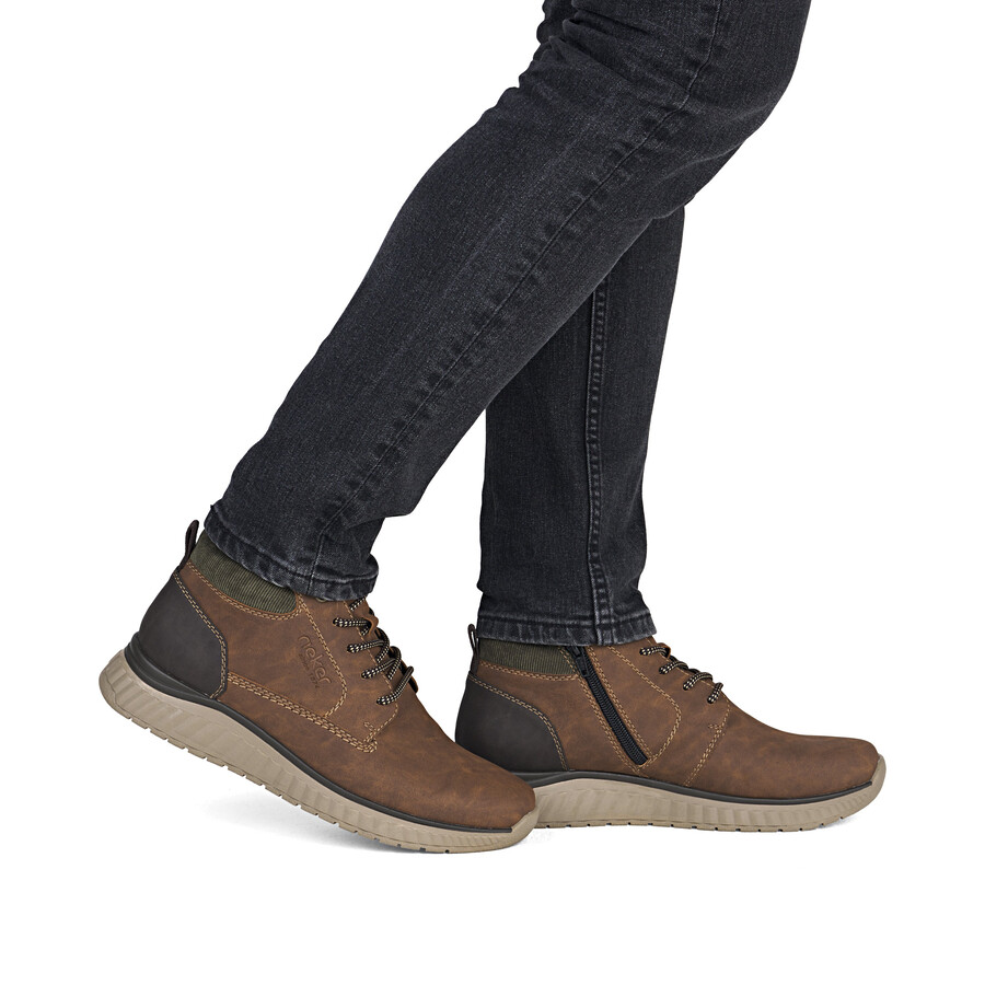 botas marrones con cremallera para hombre rieker b0603-24