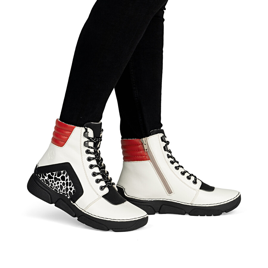 botas beige con cremallera para mujer rieker 45904-60