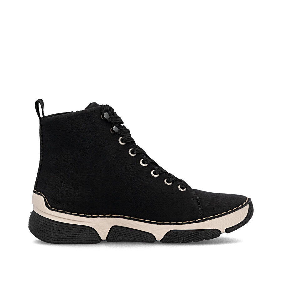 botas negras con cremallera para mujer rieker 45920-01