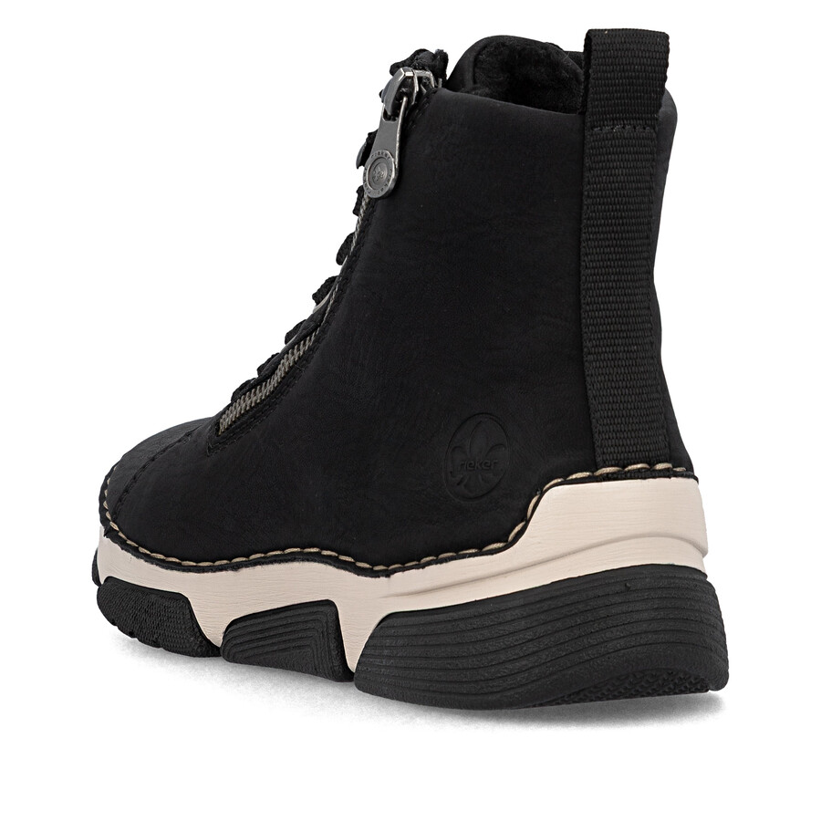 botas negras con cremallera para mujer rieker 45920-01