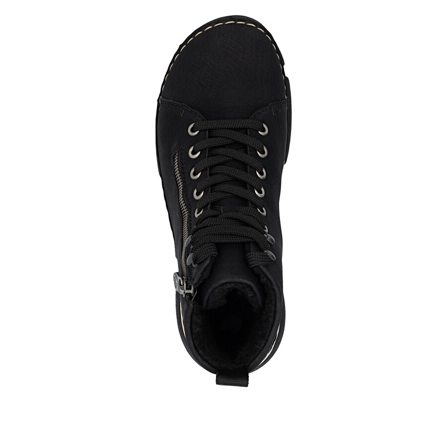 botas negras con cremallera para mujer rieker 45920-01