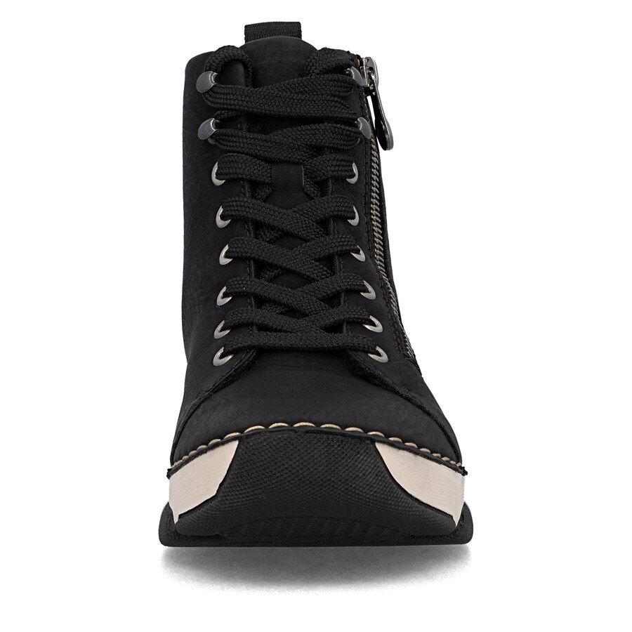 botas negras con cremallera para mujer rieker 45920-01