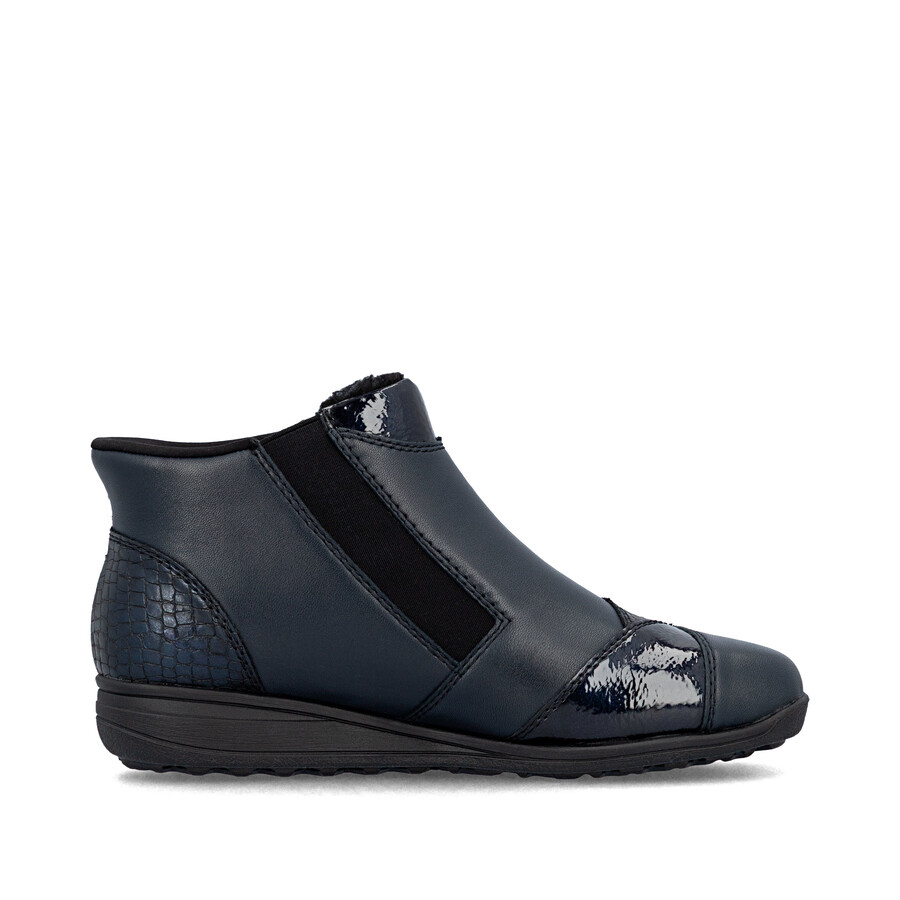 botas azules con cremallera para mujer rieker 47254-14