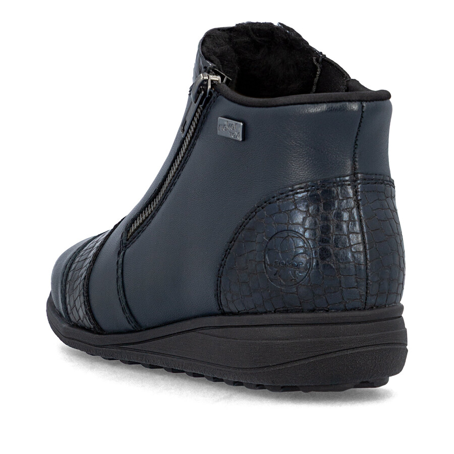 botas azules con cremallera para mujer rieker 47254-14