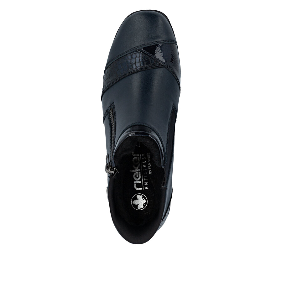 botas azules con cremallera para mujer rieker 47254-14