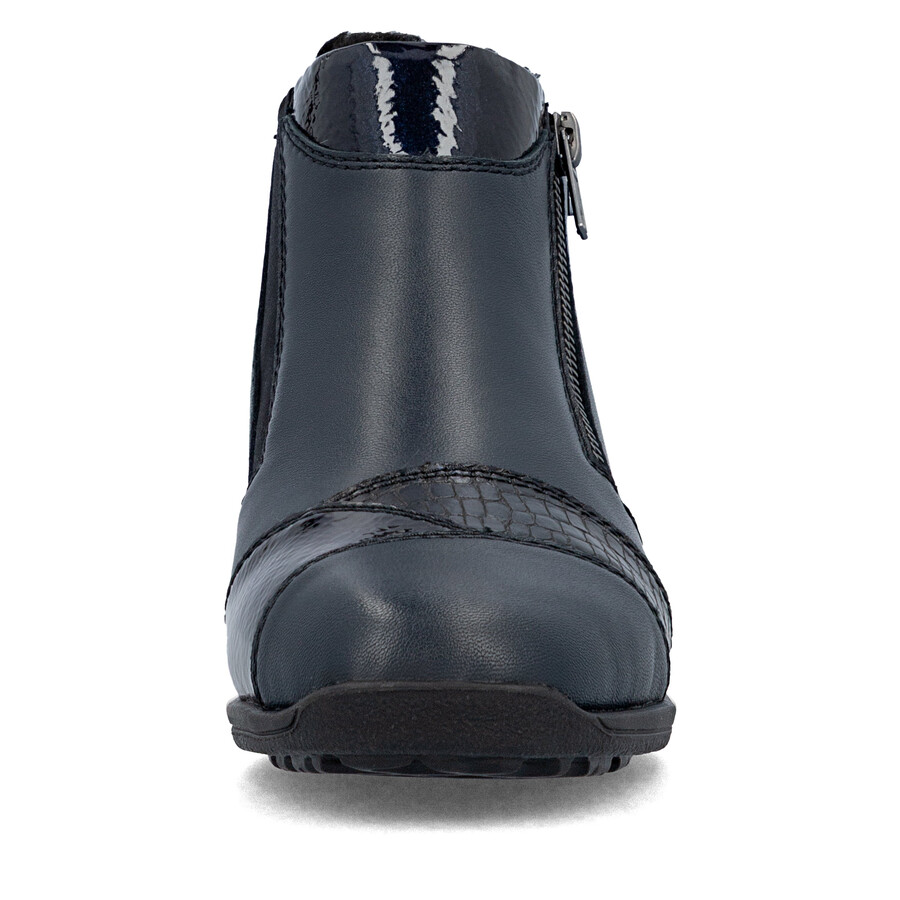 botas azules con cremallera para mujer rieker 47254-14
