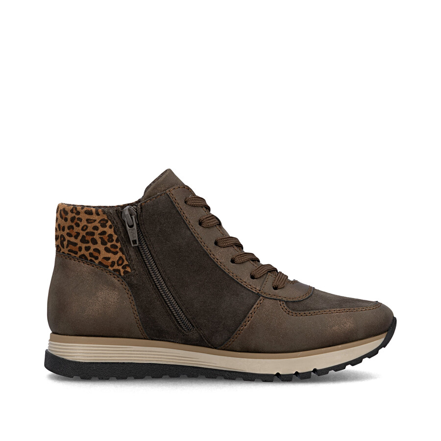botas marrones con cremallera para mujer rieker 49040-24