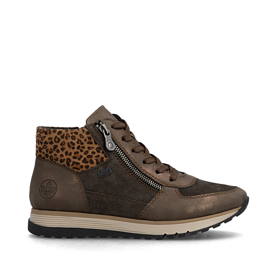 botas marrones con cremallera para mujer rieker 49040-24