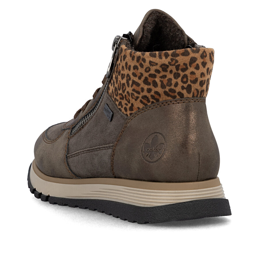 botas marrones con cremallera para mujer rieker 49040-24