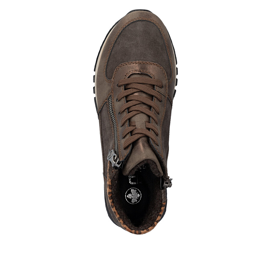 botas marrones con cremallera para mujer rieker 49040-24